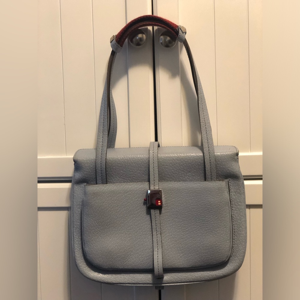 Bally Leather Shoulder Bag in Powder Blue
